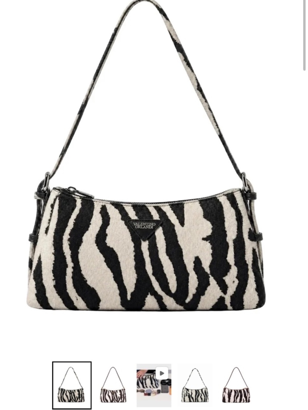 Valentino Orlandi Branca Zebra Print Purse